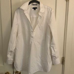 Lands End women white supima popover blouse 16W 1X